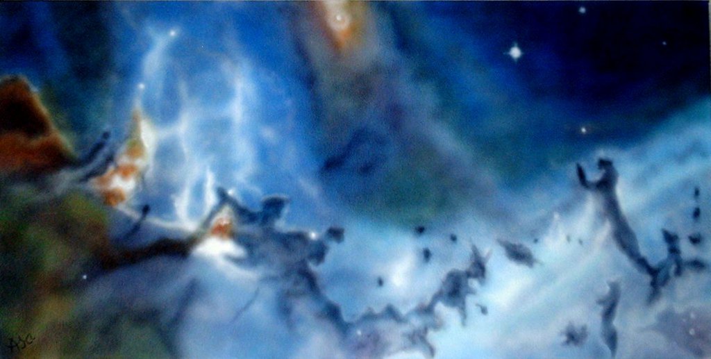 Nebula la Rosette
Aérographe sur toile 3D 40 X 80